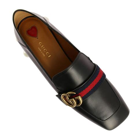 mocassini gucci aperti dietro|Mocassini in pelle GUCCI da donna .